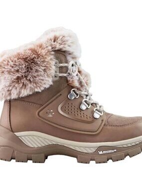 NWT COUGAR Women's Union Leather Faux Fur Hiker Boots - Size 8.5